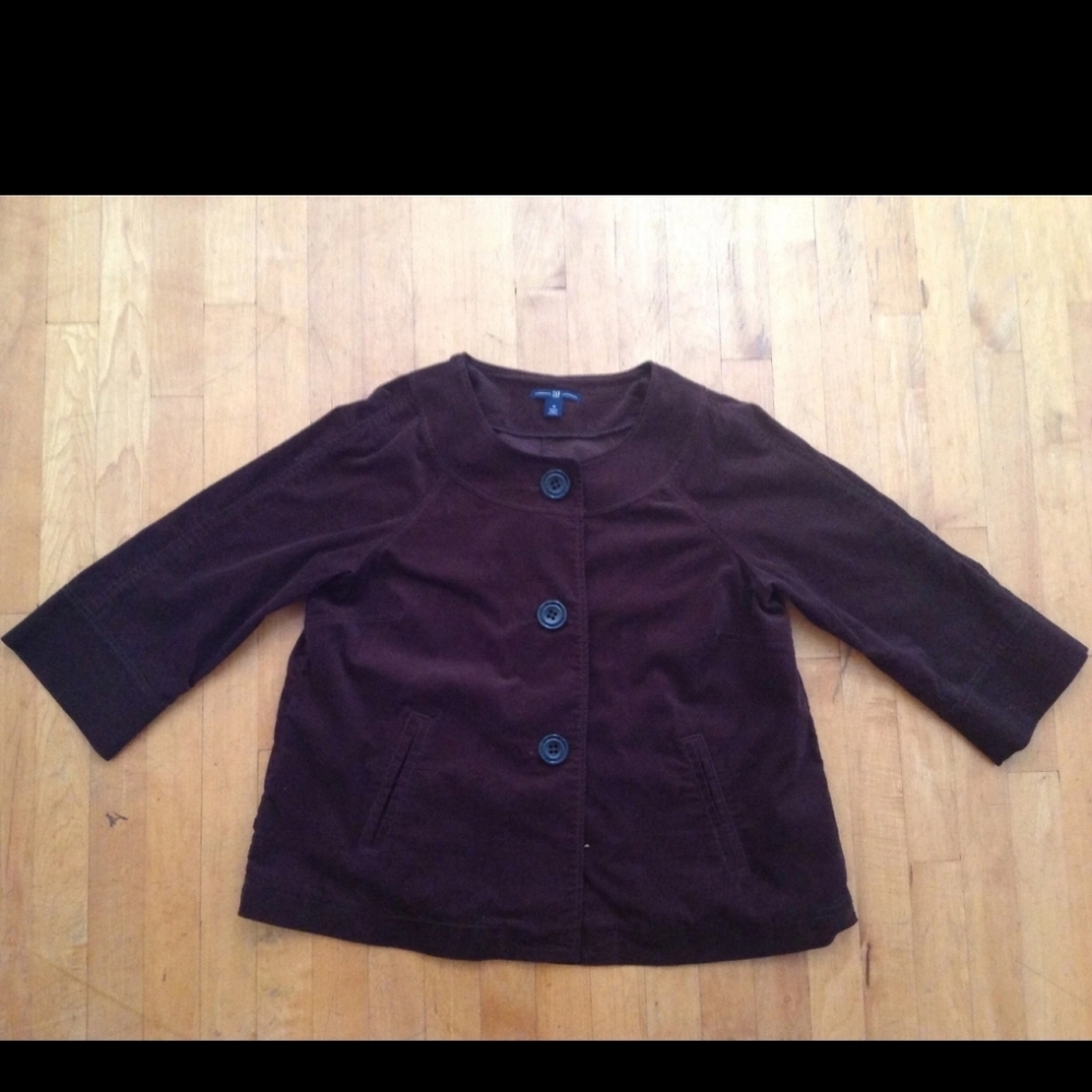 Gap Women's Brown Blazer Size 16 Suede Buttoned